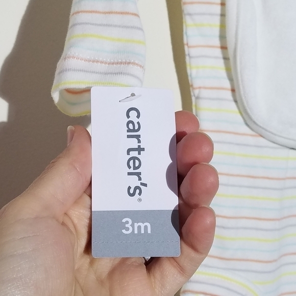 NWT Carter's Bear Onesie Bodysuit and Bib 3m - Picture 5 of 6